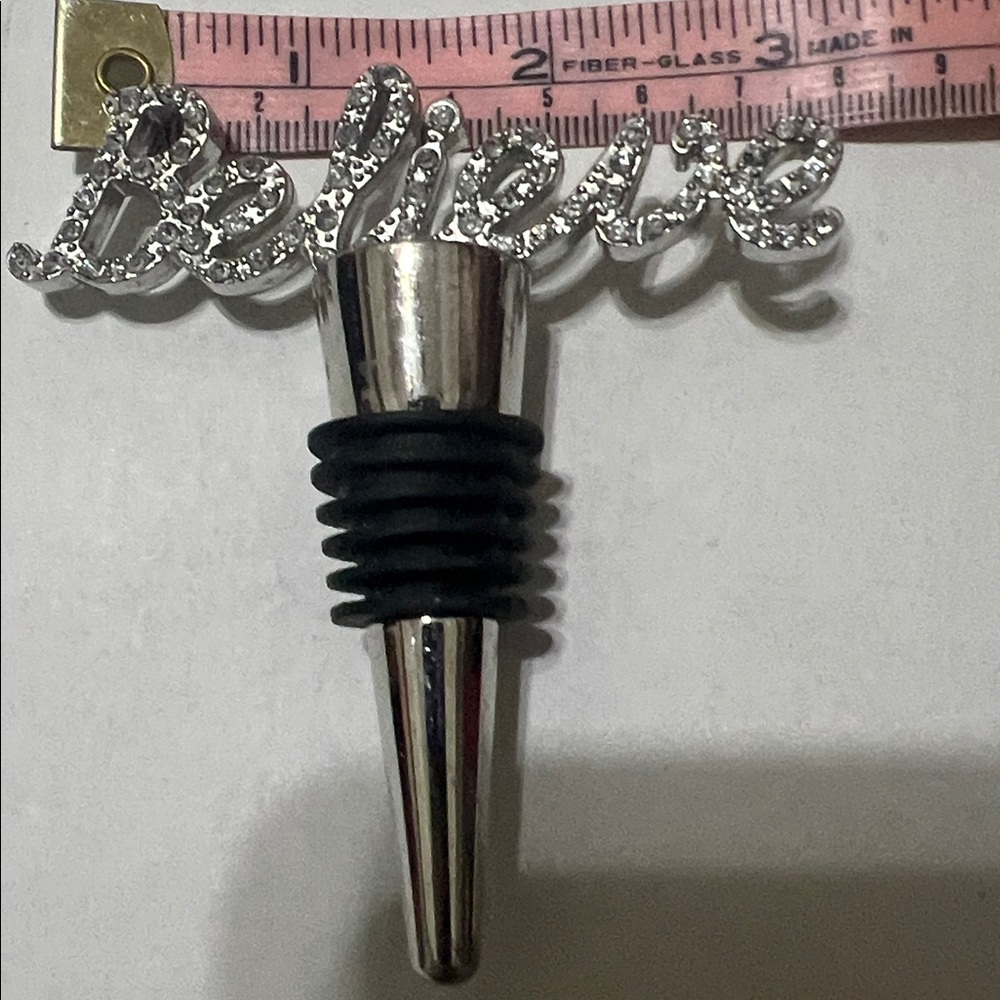 Silver 'Believe' Wine Stopper - Picture 3 of 8